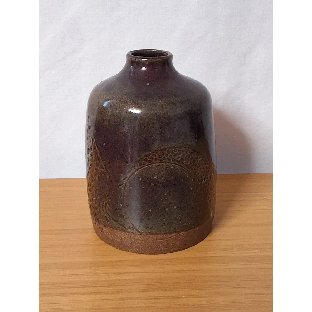 Vintage Mara‎ Mexico  Stoneware Decanter Bottle Vase. Signed